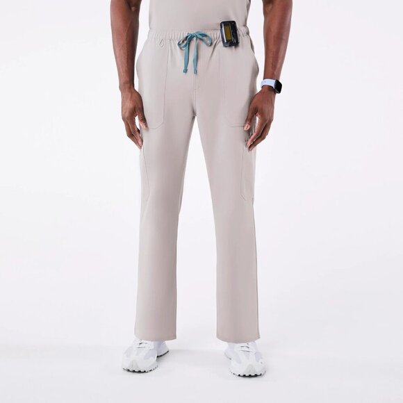 Figs Cairo Cargo Scrub Pants in Slate Gray with Neon Yellow Drawstring 5XLR - Picture 3 of 12